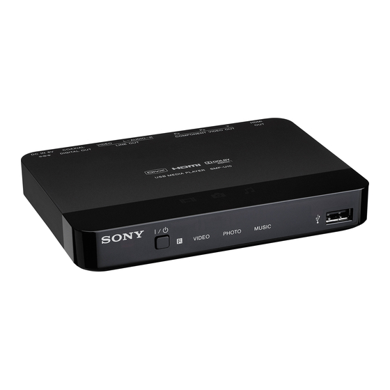 Sony SMP-U10 Operating Instructions Manual