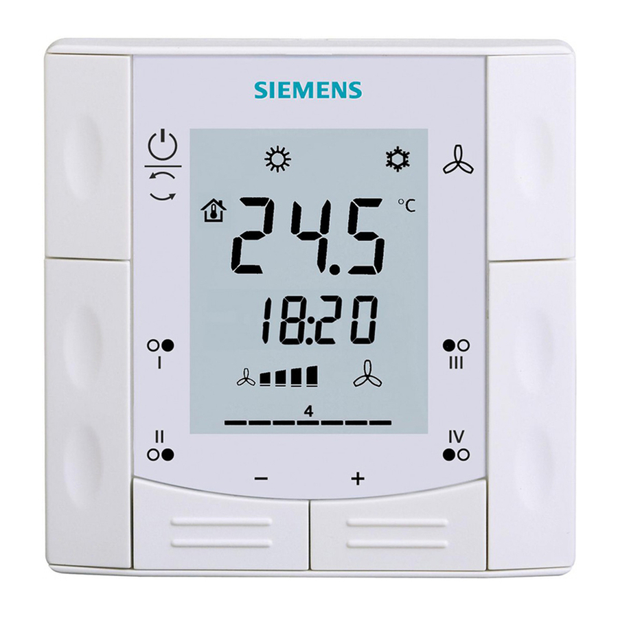 Siemens RDF301 Quick Start Manual