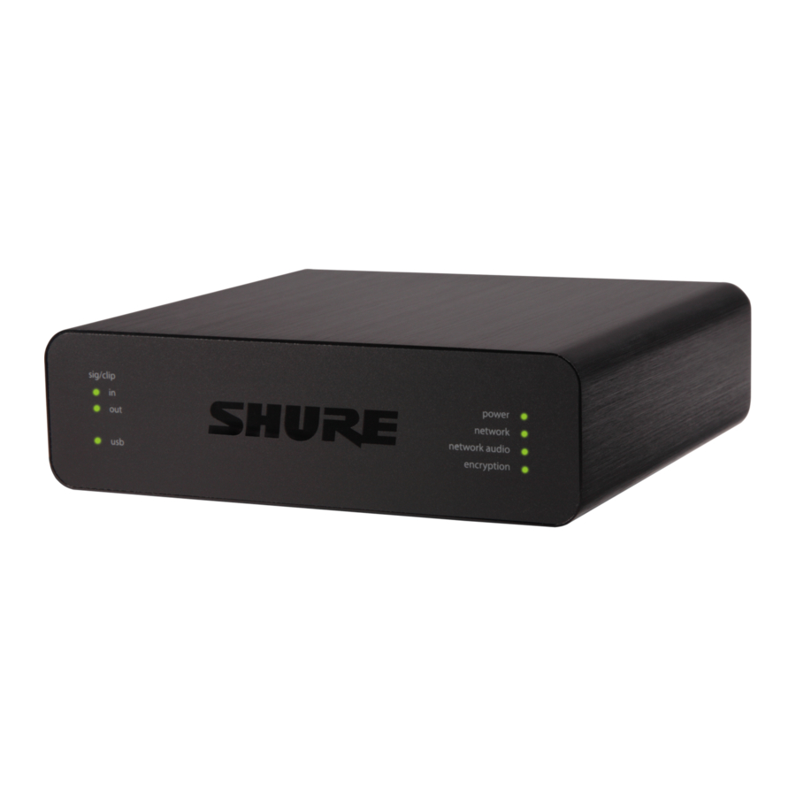 Shure ANIUSB-Matrix - Audio Network Interface Manual