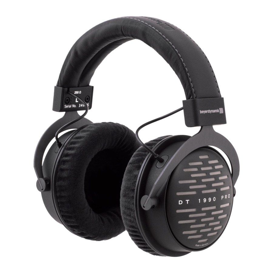 Beyerdynamic DT 1990 PRO - PREMIUM STUDIO HEADPHONES Manual