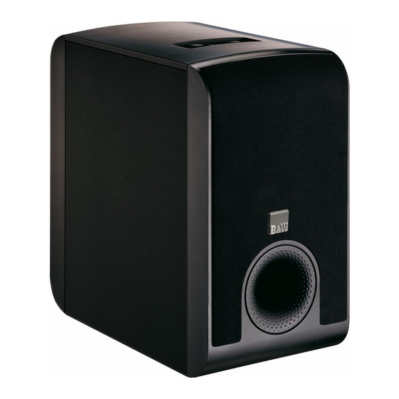 Bowers & Wilkins AS1 Specification Sheet