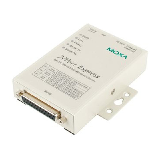 Moxa Technologies NPort DE-211 Quick Installation Manual