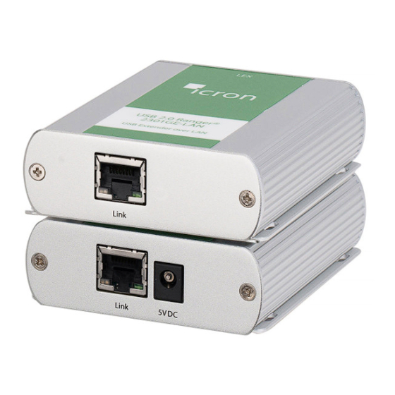 Icron USB 2.0 RG2301N-LAN Quick Start Manual