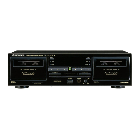Pioneer CT-W706DR Operating Instructions Manual