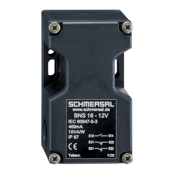 schmersal BNS 16 Operating Instructions Manual