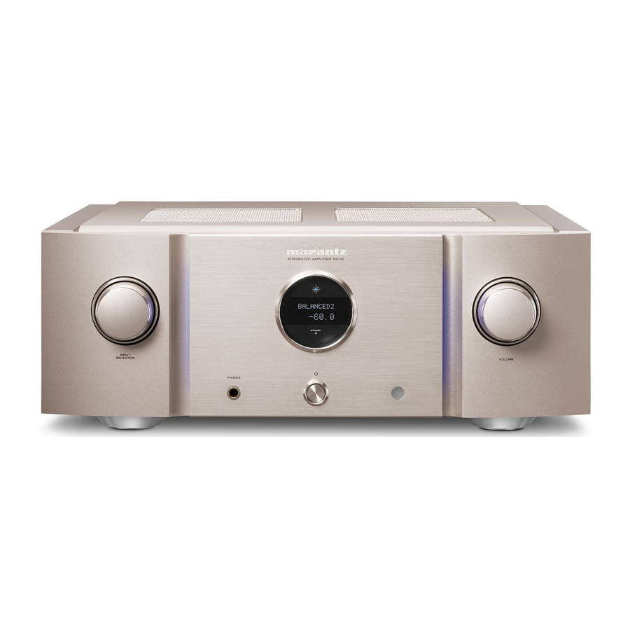 Marantz PM-10 - Integrated Amplifier Manual
