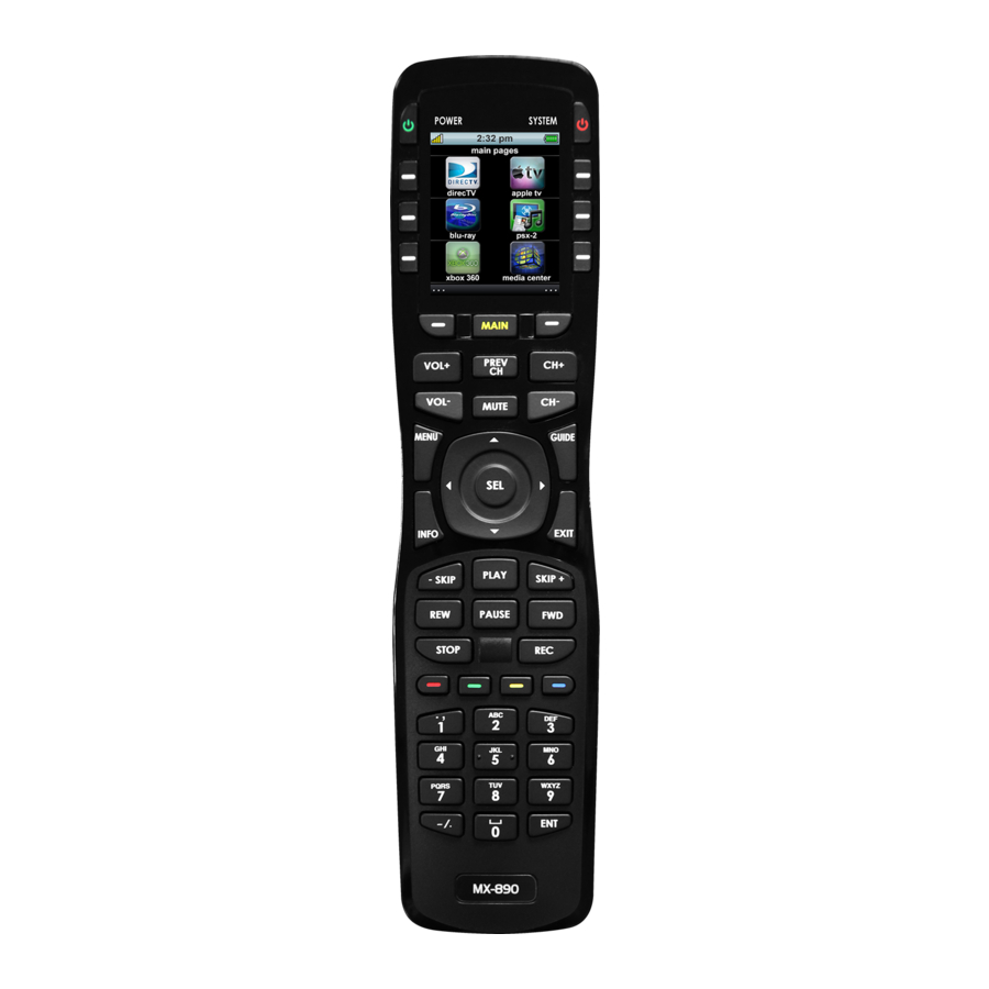 Universal Remote Control MX-890 Owner's Manual