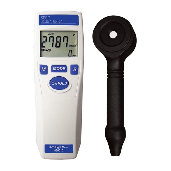 Sper scientific 850010 Manuals