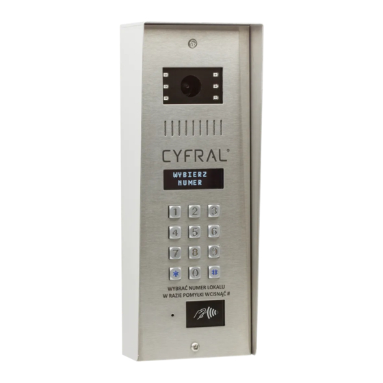 Cyfral CC4000 Operating, Installation And Programming Manual