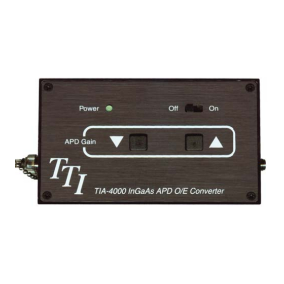 TTI TIA-4000 Quick Start Manual