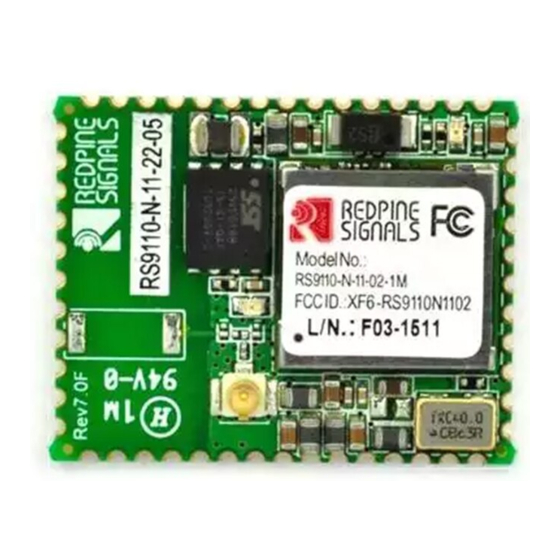 Redpine Signals RS9110-N-11-02 Integration Manual