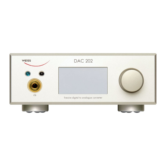 WEISS DAC202 Owner's Manual