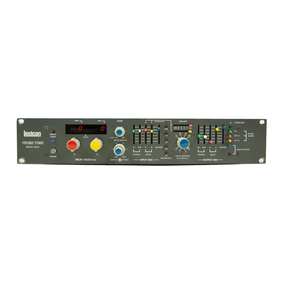 Lexicon Prime Time 93 Owner's Manual