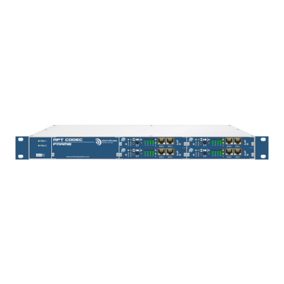 Worldcast Systems APT Codec Frame Manuals