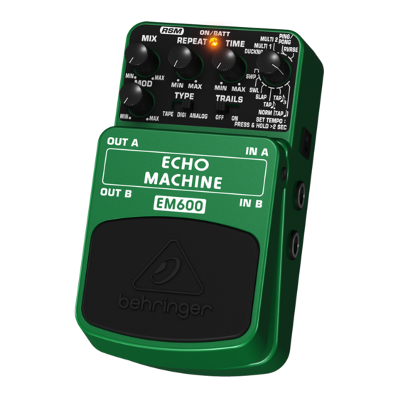 Behringer ECHO MACHINE EM600 User Manual