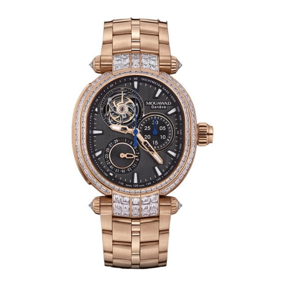 Mouawad GRANDE ELLIPSE CHRONO MONOPOUSSOIR TOURBILLON Instruction Manual / International Guarantee