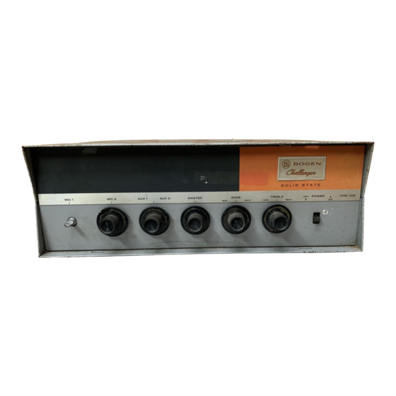 Bogen CHS100 Installation And Operating Manual