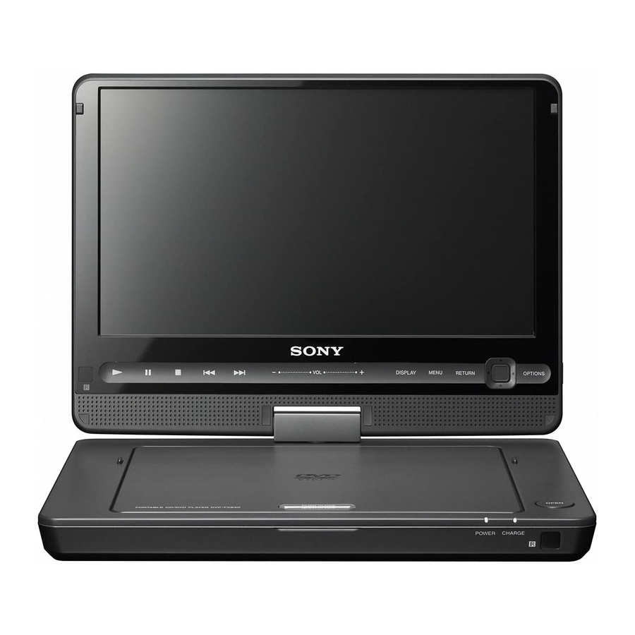Sony DVP-FX950 - Portable Dvd Player Manuals