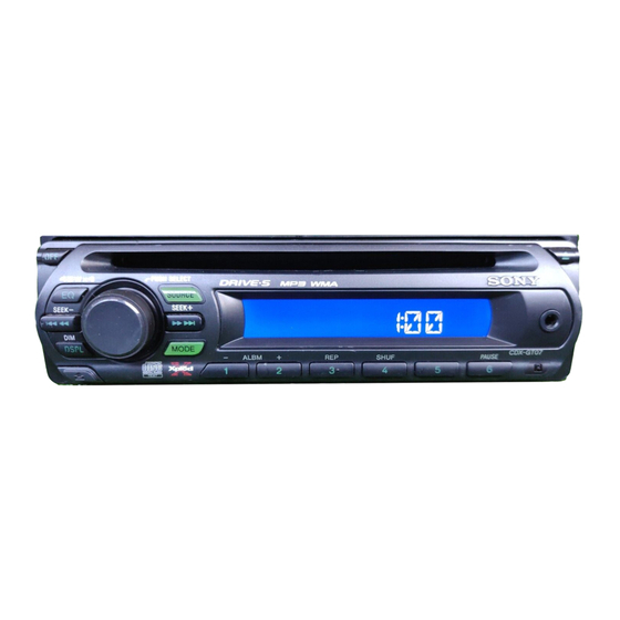 User Manuals: Sony CDX-GT27 Car CD Player