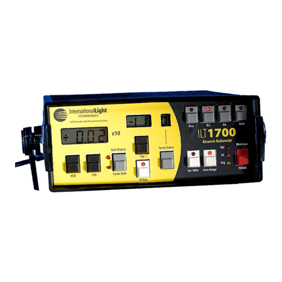 International Light Technologies ILT1700 Instruction Manual