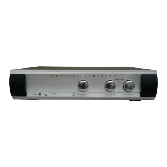 Musical Fidelity F2 Instructions For Use Manual