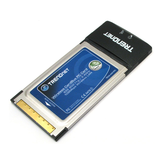 TRENDnet TEW-441PC - 108Mbps Wireless PC Card TEW-441PC Installation Manual