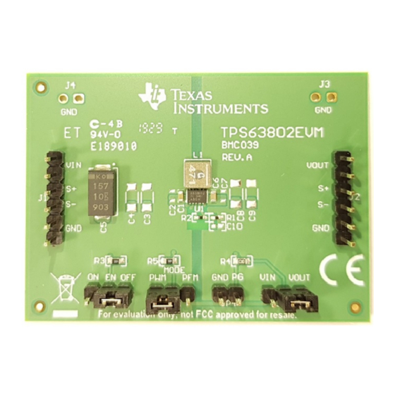 Texas Instruments TPS63802EVM User Manual