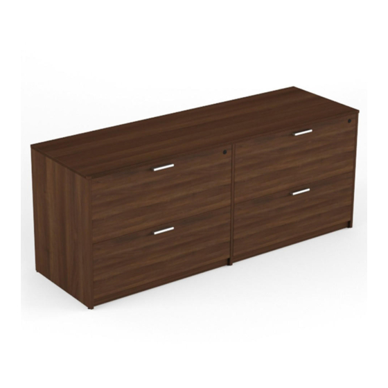 i5 Industries Kai Credenza with Double Lateral Files C2471P-4 Assembly