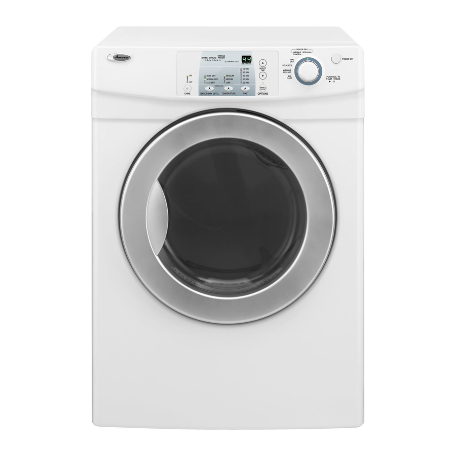 AMANA AUTOMATIC DRYER INSTALLATION INSTRUCTIONS MANUAL Pdf Download