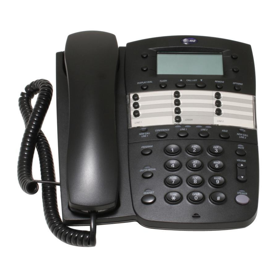 ATT Corded Phone 2 Line Model 993 Speakerphone Caller ID works 