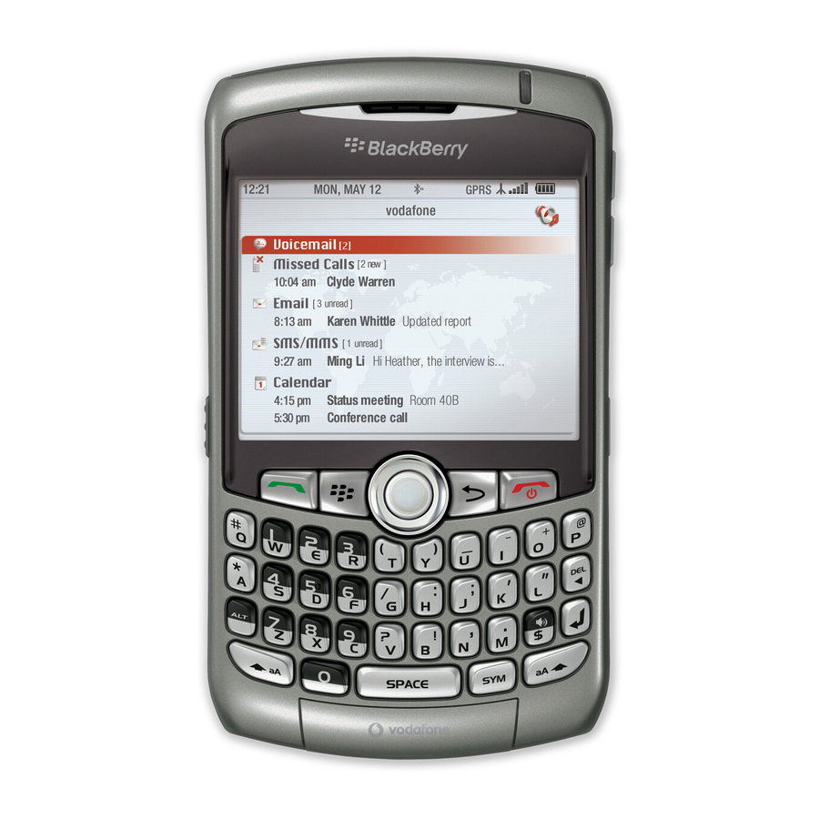 BLACKBERRY CURVE GETTING STARTED MANUAL Pdf Download | ManualsLib