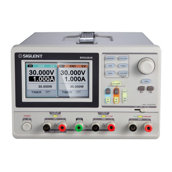 SIGLENT SPD3303S DC Power Supply Manuals