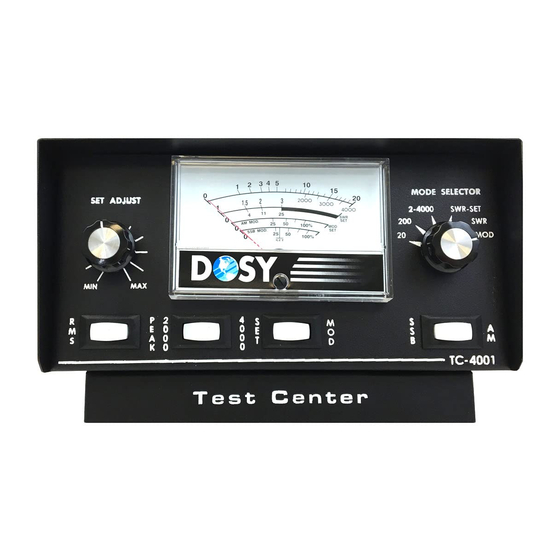 DOSY TEST CENTER TC-4001-P INSTRUCTION MANUAL Pdf Download | ManualsLib