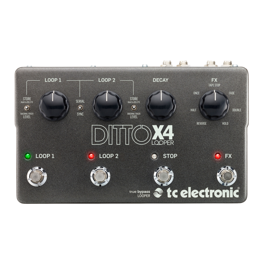 TC ELECTRONIC DITTO X4 QUICK START MANUAL Pdf Download ManualsLib