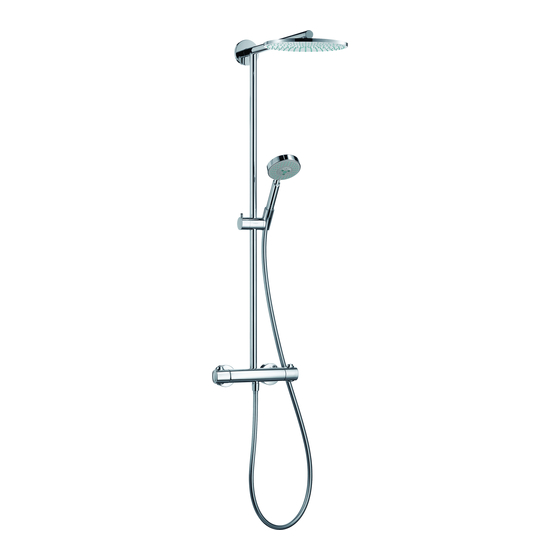 HANS GROHE RAINDANCE SHOWERPIPE ECO ASSEMBLY INSTRUCTIONS MANUAL Pdf