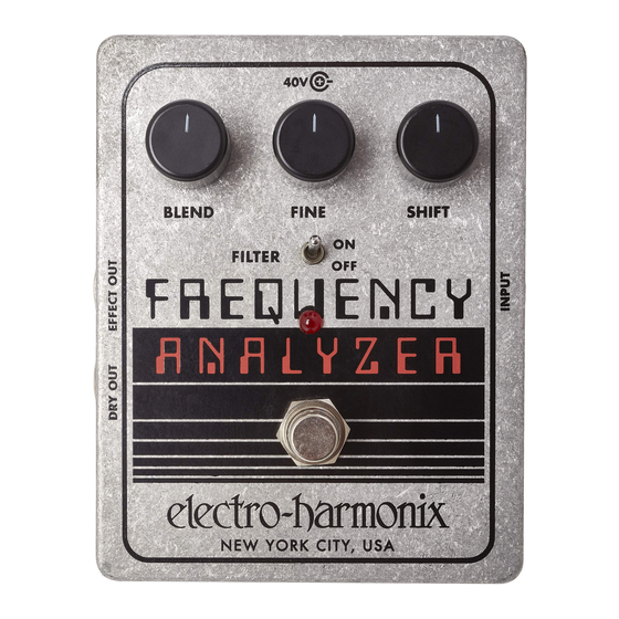 ELECTRO-HARMONIX FREQUENCY ANALYZER MANUAL Pdf Download | ManualsLib