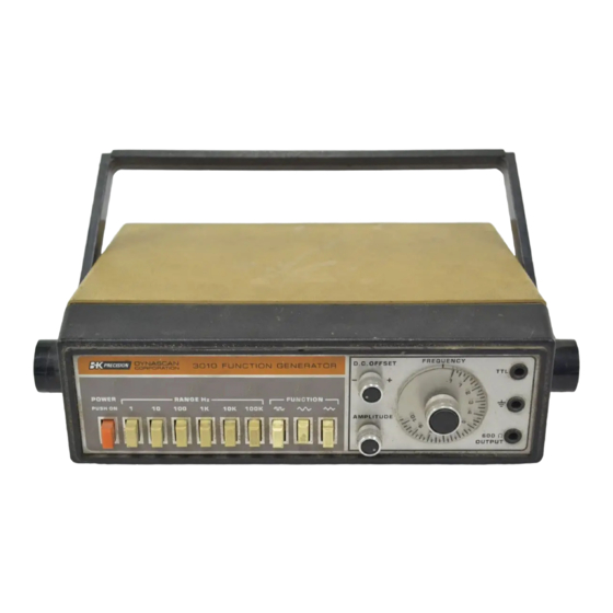 DYNASCAN B&K PRECISION 3010 INSTRUCTION MANUAL Pdf Download ManualsLib
