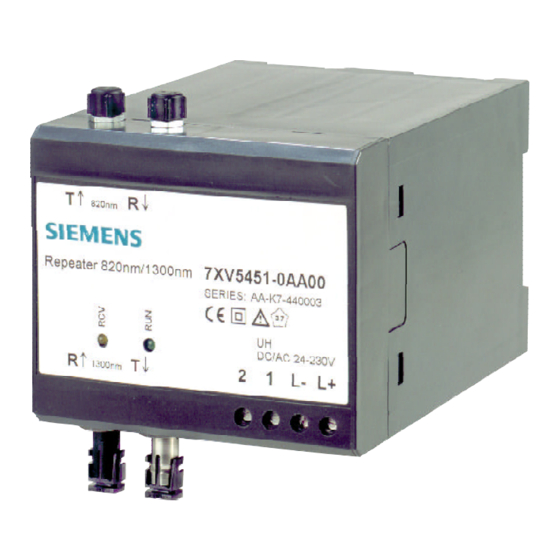 Siemens 7XV5451-0 A00 Series Operating Instructions Manual