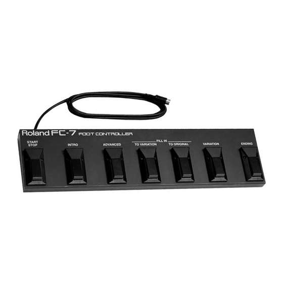 Roland FC-7 Quick Start Manual
