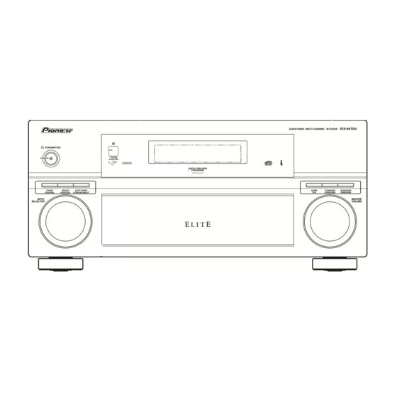 Pioneer Elite VSX-84TXSi Operating Instructions Manual