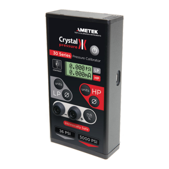 AMETEK CRYSTAL PRESSURE 30 SERIES PROGRAMMING INSTRUCTIONS MANUAL Pdf