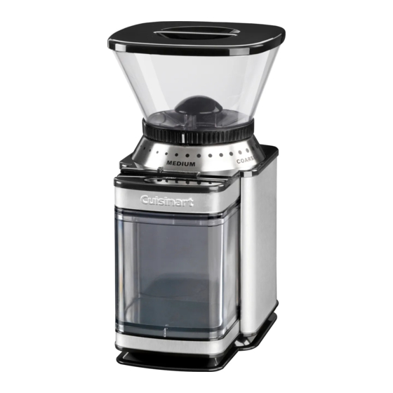CUISINART BURR MILL DBM8U MANUAL Pdf Download ManualsLib