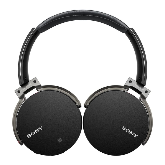 Sony MDR-XB950BT Quick Start Manual