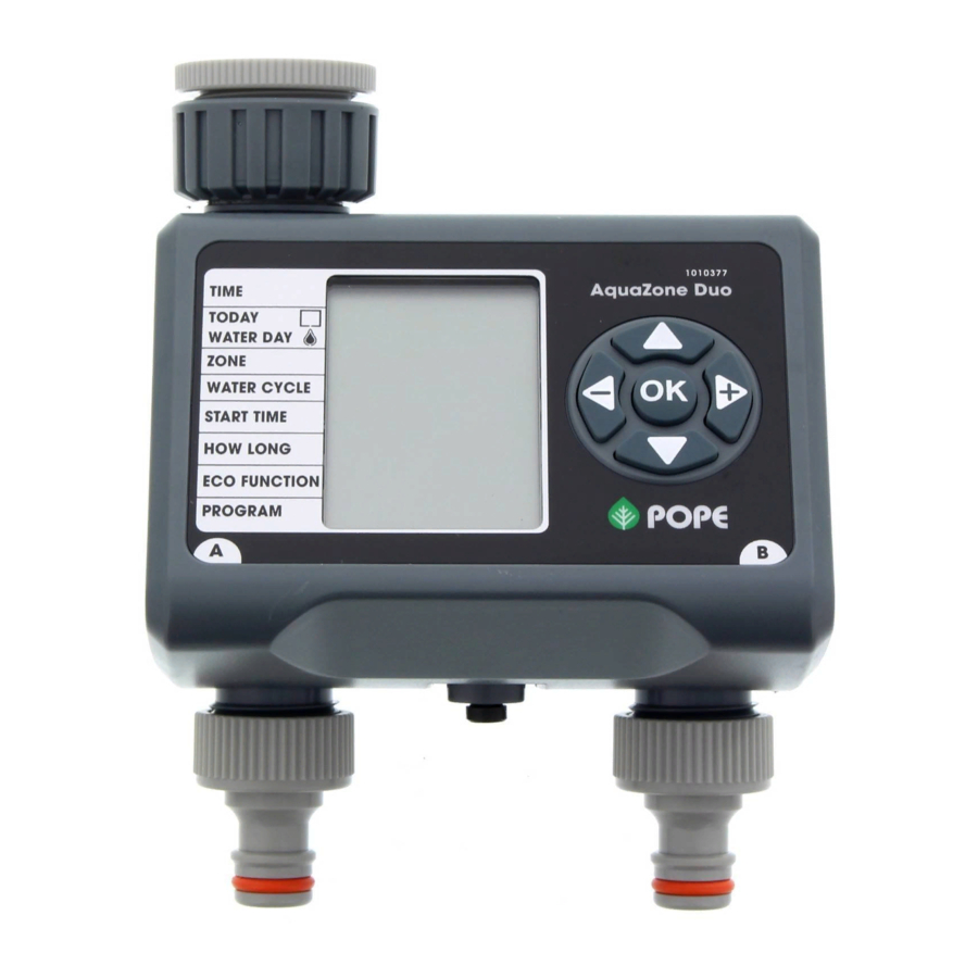 POPE AQUAZONE DUO WATER TIMER MANUAL Pdf Download ManualsLib