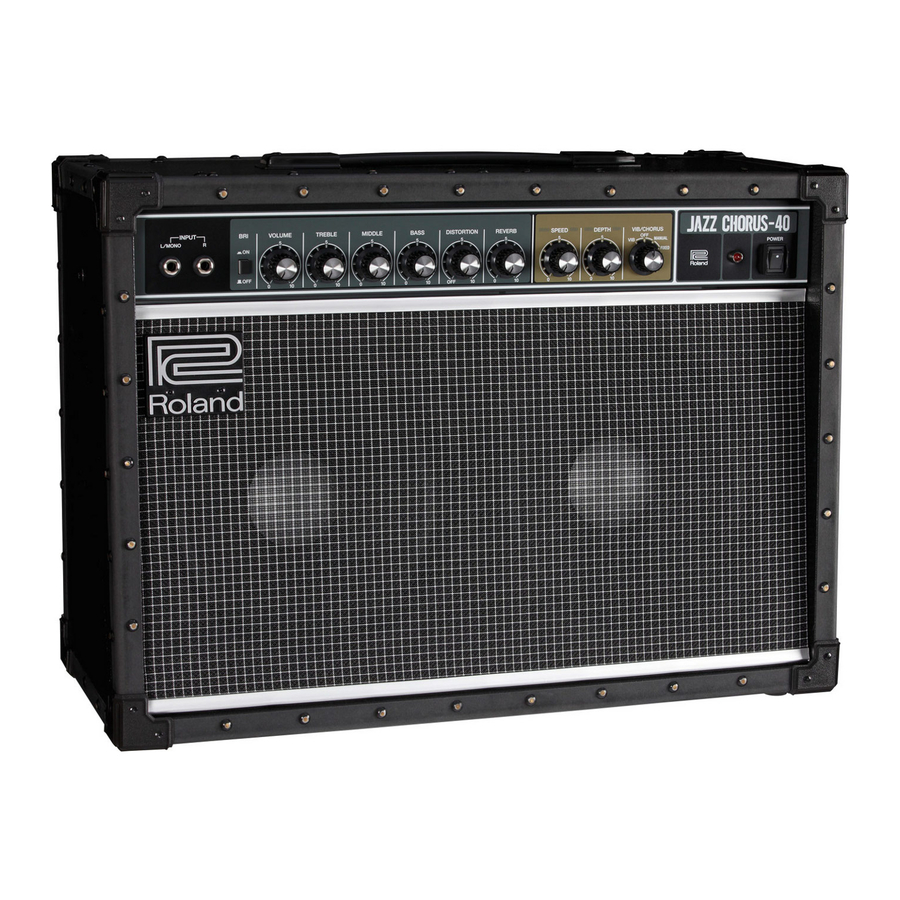 Roland JC-40 - Guitar Amplifier Manual