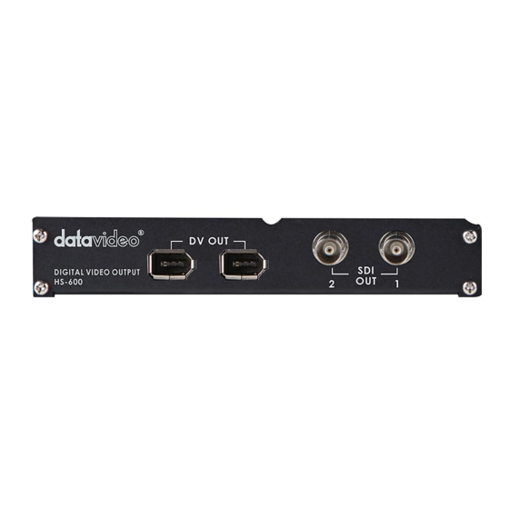 Datavideo SE-600 Instruction Manual