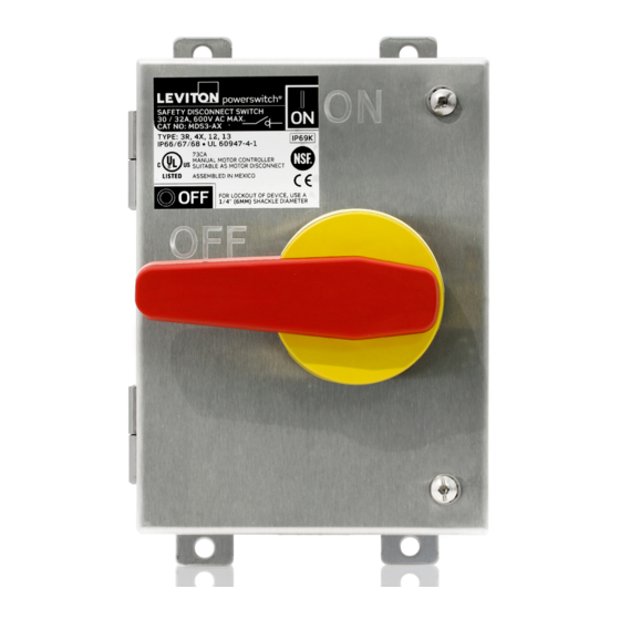 Leviton Powerswitch MDS30-AX Installation Instructions