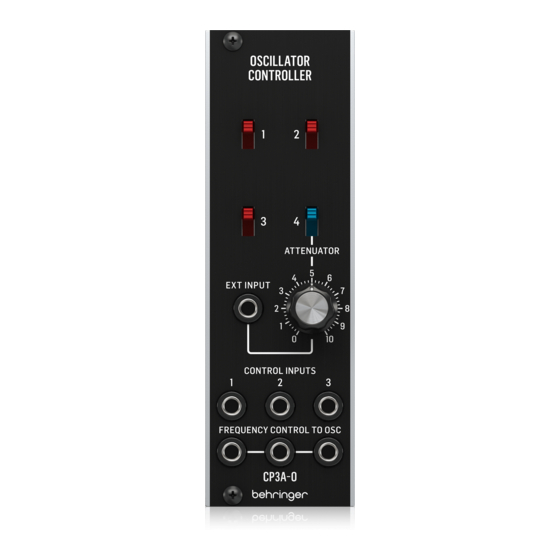 Behringer CP3A-O Quick Start Manual