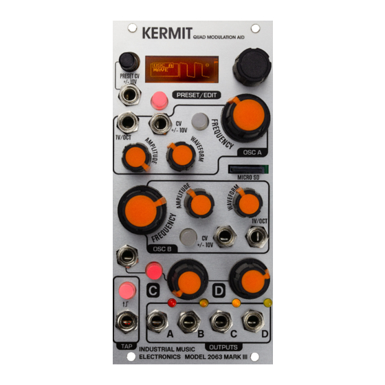 Industrial Music Electronics Kermit Mark III Manuals
