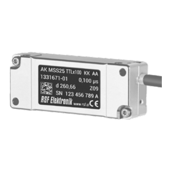 RSF ELEKTRONIK AK MSS 25 1 VSS MOUNTING INSTRUCTIONS Pdf Download